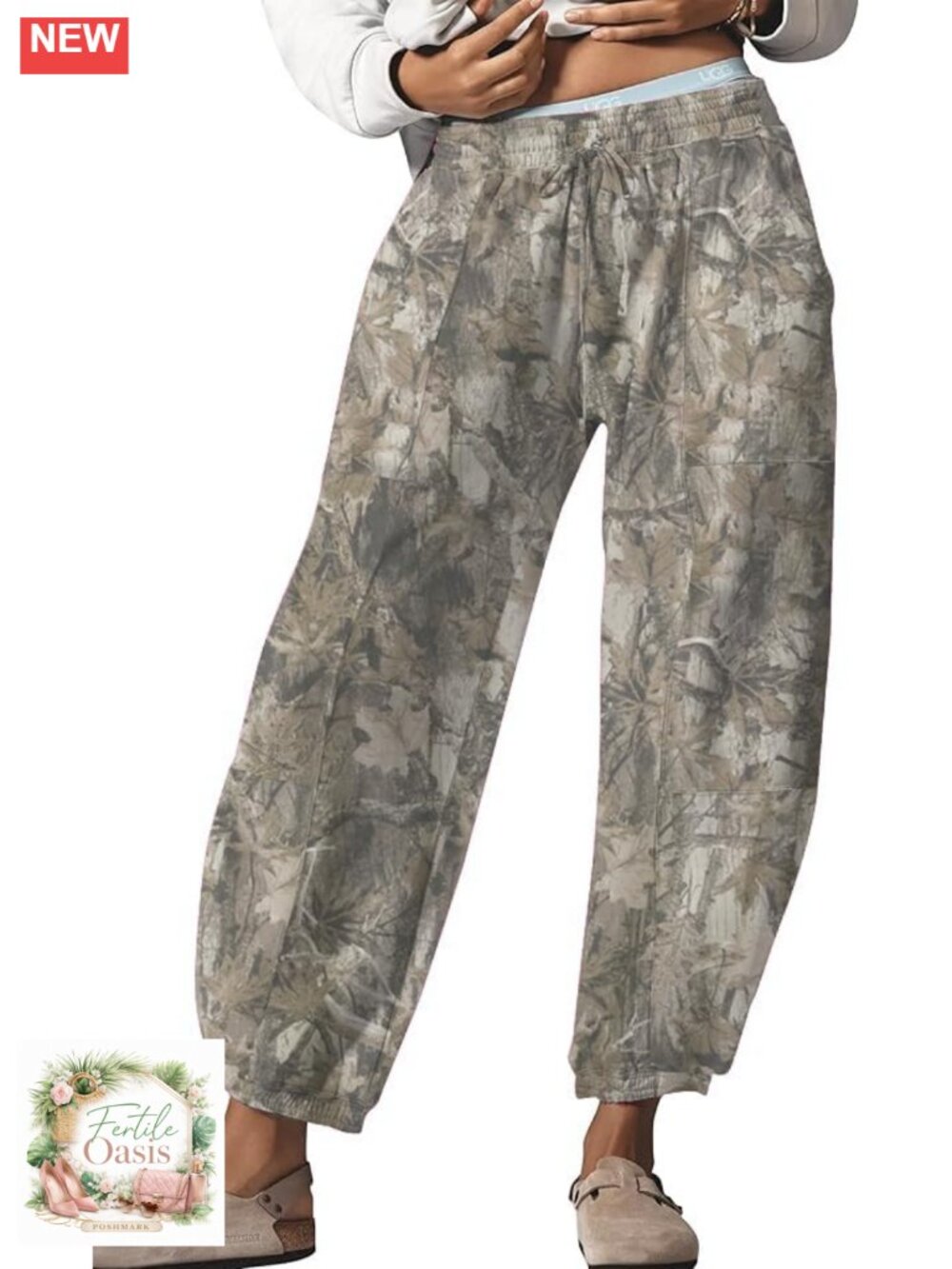 Barrel Sweatpants Cotton Blend Loose Fit Casual Women's Pants with Pockets